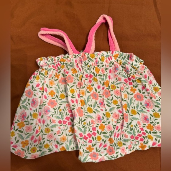 MudPie Floral Pinafore 2pc Set sz 6-9m - Picture 6 of 10